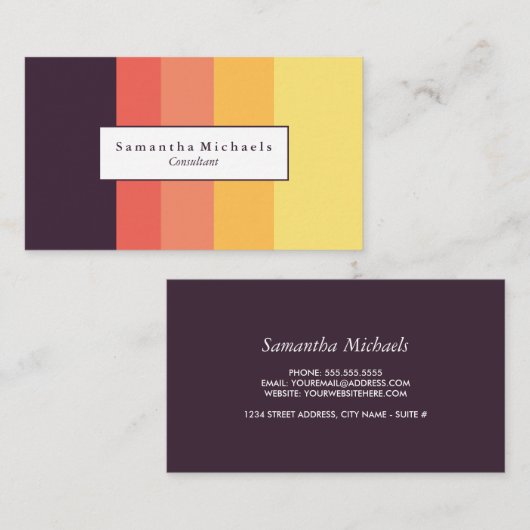 Visitekaartjes voor Sunset Color Block (Voorkant / Achterkant)