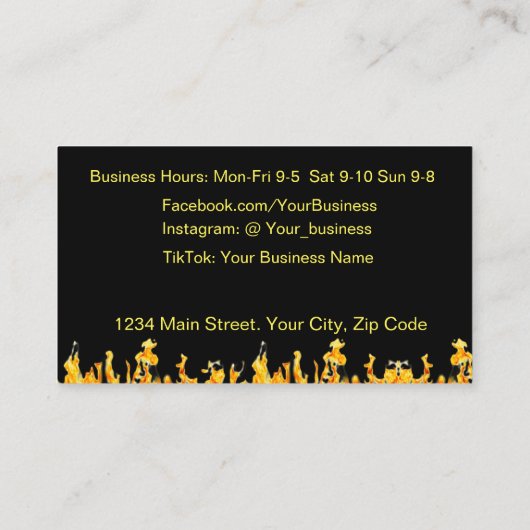 Visitekaartjes voor Taco Service (Achterkant)