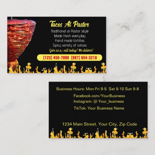 Visitekaartjes voor Taco Service (Voorkant / Achterkant)