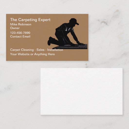 Visitekaartjes voor tapijtreiniging en -installati (Voorkant / Achterkant)