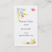 Visitekaartjes voor thea- of keramische diensten (Achterkant)