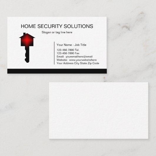 Visitekaartjes voor thuisbeveiliging (Voorkant / Achterkant)
