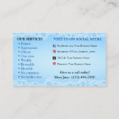 Visitekaartjes voor thuisschoonmaakservice (Achterkant)