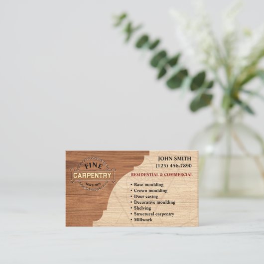 Visitekaartjes voor timmerwerk (Staand voorkant)