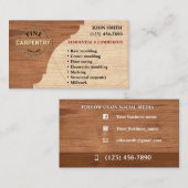 Visitekaartjes voor timmerwerk (Voorkant / Achterkant)