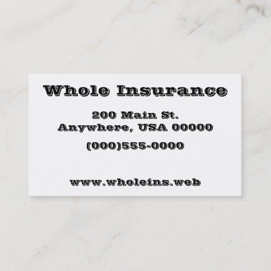 visitekaartjes voor "Tip Chart" (Achterkant)