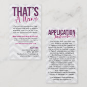 Visitekaartjes voor toepassingsinstructies (Voorkant / Achterkant)