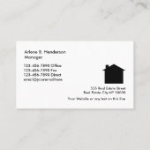 Visitekaartjes voor vastgoedbeheer (Achterkant)