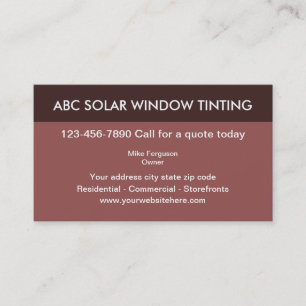 Visitekaartjes voor venstertinten