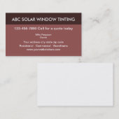 Visitekaartjes voor venstertinten (Voorkant / Achterkant)