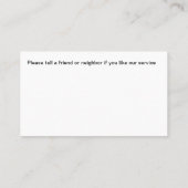 Visitekaartjes voor verkoop en installatie van dak (Achterkant)