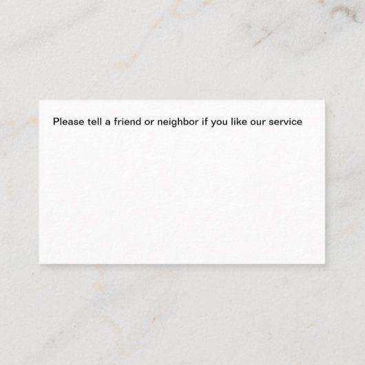 Visitekaartjes voor verkoop en installatie van dak (Achterkant)