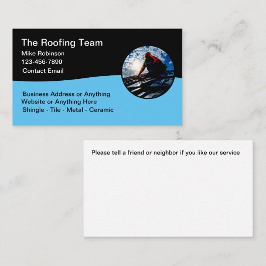 Visitekaartjes voor verkoop en installatie van dak (Voorkant / Achterkant)