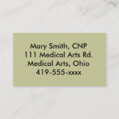 Visitekaartjes voor verpleegkundigen (Achterkant)