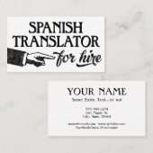 Visitekaartjes voor vertalers in het Spaans - Koel (Voorkant / Achterkant)