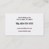 Visitekaartjes voor vervoer (Achterkant)