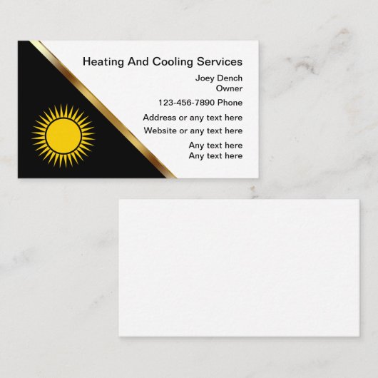 Visitekaartjes voor verwarming en koeling (Voorkant / Achterkant)