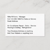 Visitekaartjes voor verwarming en koeling aircondi (Achterkant)
