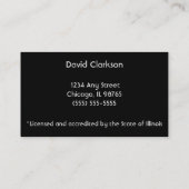 Visitekaartjes voor verzekeringen voor schaderegel (Achterkant)