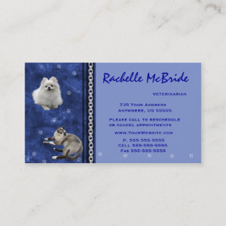 Visitekaartjes voor veterinaire aanstelling ~ Blue Afsprakenkaartje