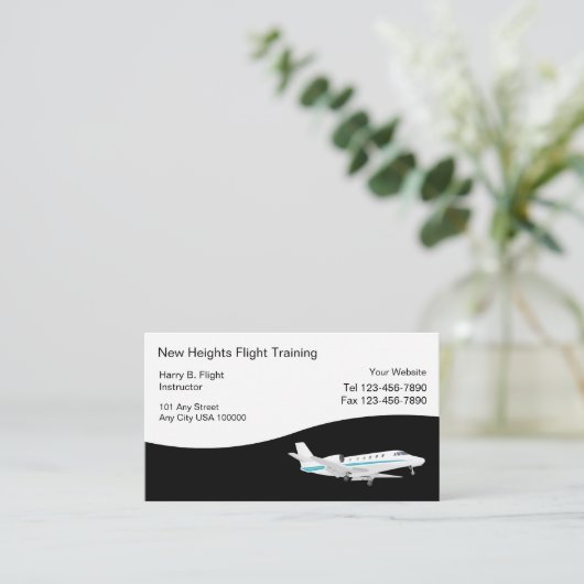 Visitekaartjes voor vliegopleidingen (Staand voorkant)