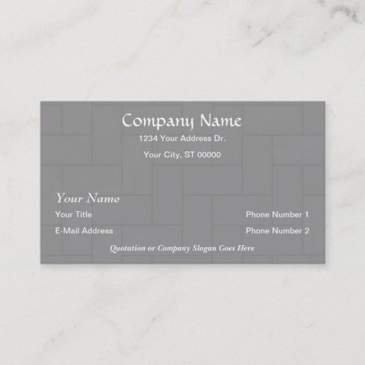 Visitekaartjes voor vloerbedekking (Voorkant)