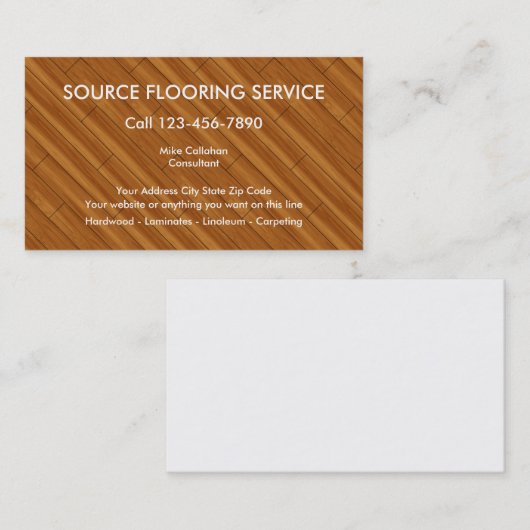 Visitekaartjes voor vloerbedekking (Voorkant / Achterkant)
