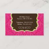 Visitekaartjes voor warme roze en bruine perskoeke (Achterkant)