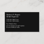 Visitekaartjes voor weddenschappen met cadeaus (Achterkant)