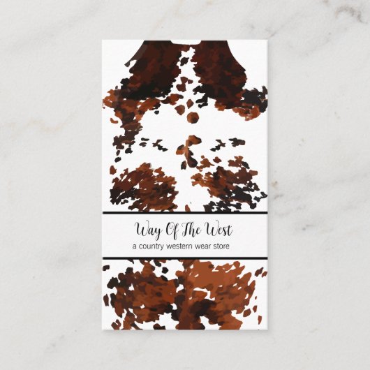 Visitekaartjes voor Westerne Draag Mode in het lan (Voorkant)