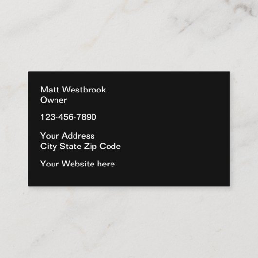 Visitekaartjes voor Westerne winkel in het land (Achterkant)