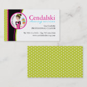 Visitekaartjes voor Whimsical Cleaning Services (Voorkant / Achterkant)