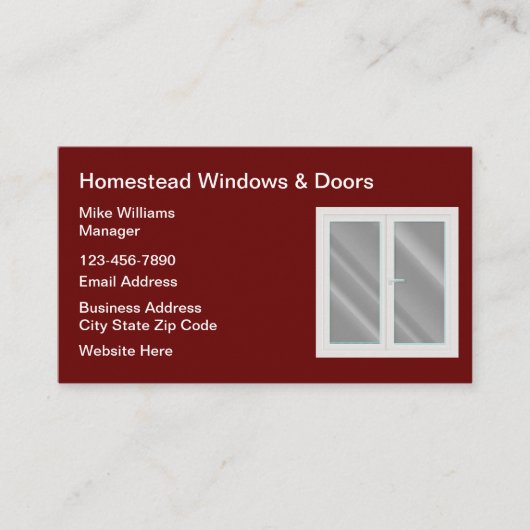 Visitekaartjes voor Windows en deuren (Voorkant)