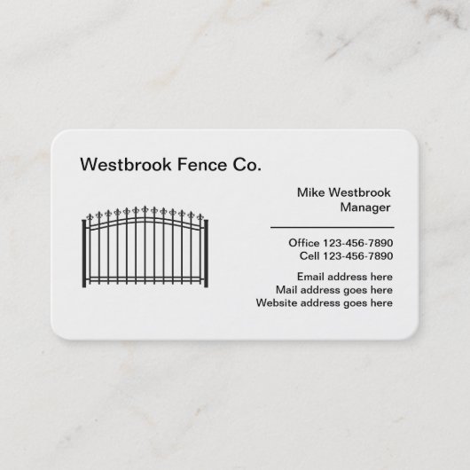 Visitekaartjes voor woningen en commerciële omhein (Voorkant)