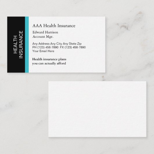 Visitekaartjes voor ziektekostenverzekering (Voorkant / Achterkant)