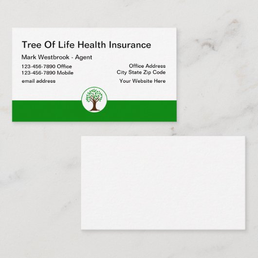 Visitekaartjes voor ziekteverzekering (Voorkant / Achterkant)