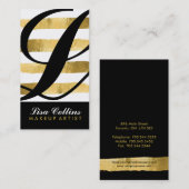 Visitekaartjes voor zwart en goudmonogram (Voorkant / Achterkant)