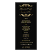 Visitekaartjes voor zwart en goudsalon rackprijzen reclamekaart (Voorkant)