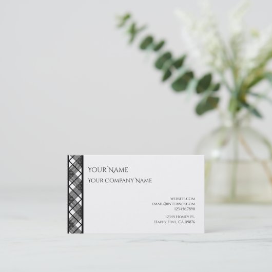 Visitekaartjes voor zwart-wit patroonpatroon (Staand voorkant)
