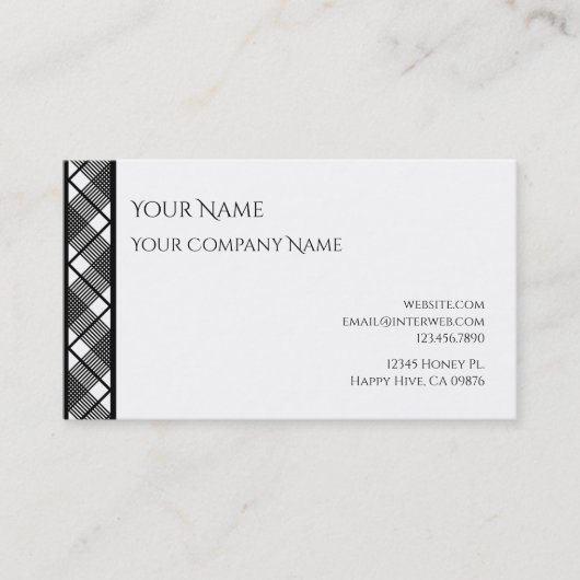 Visitekaartjes voor zwart-wit patroonpatroon (Voorkant)