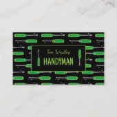 Visitekaartjes voor zwarte en Neon Green Repairman (Voorkant)