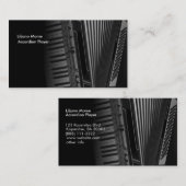Visitekaartjes voor zwarte en witte cordion muziek (Voorkant / Achterkant)