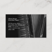 Visitekaartjes voor zwarte en witte cordion muziek (Achterkant)