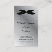 Visitekaartjes voor zwarte en zilveren dragonfly (Achterkant)