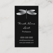 Visitekaartjes voor zwarte en zilveren dragonfly (Voorkant)