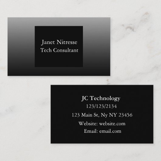 Visitekaartjes voor zwarte gradiënt (Voorkant / Achterkant)
