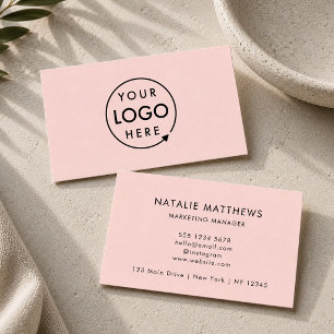 Visitekaartjes   Vrouwelijke Roze Logo Kaart
