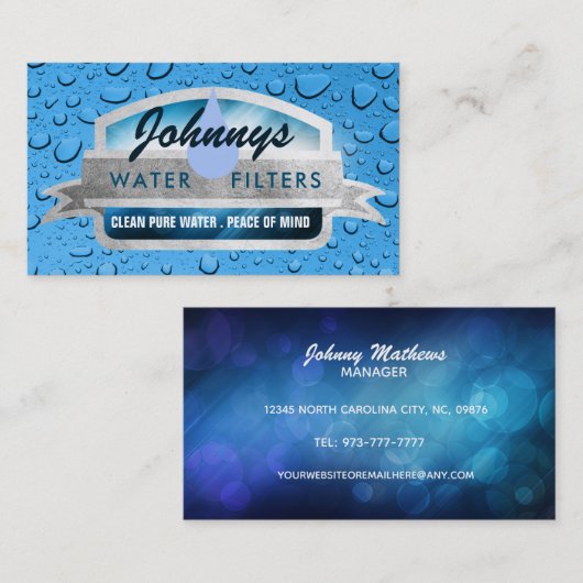 Visitekaartjes waterfilter (Voorkant / Achterkant)