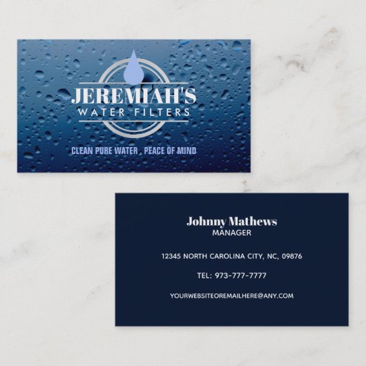 Visitekaartjes waterfilter (Voorkant / Achterkant)
