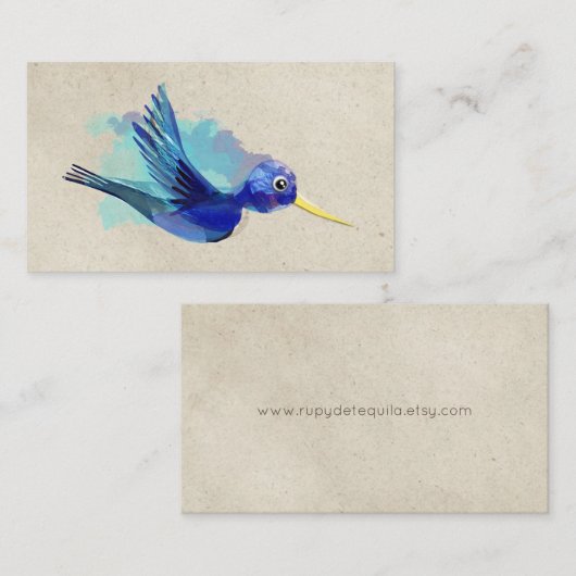 VISITEKAARTJES WATERVERF HUMMING BIRD (Voorkant / Achterkant)